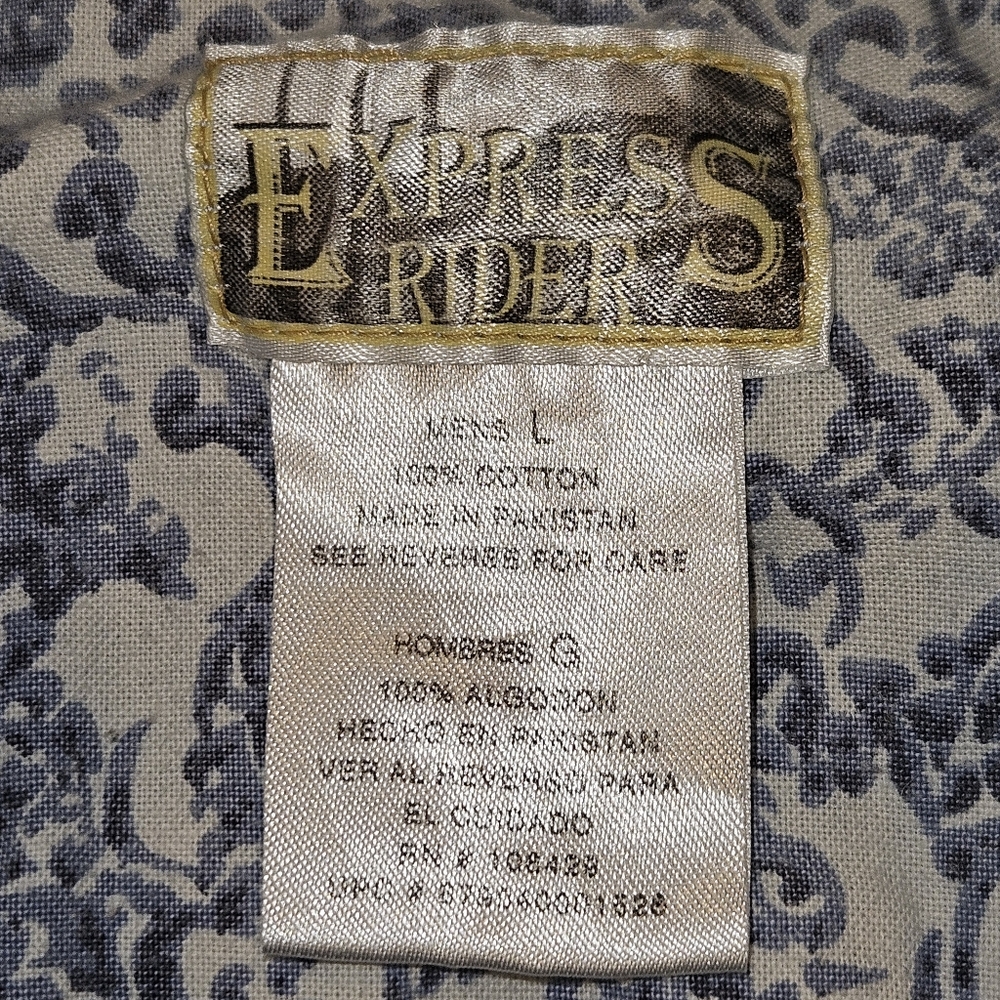 Express Rider Denim Western Shirt Mens L Vintage Ranch - Picture 4 of 5
